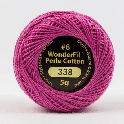 WonderFil Eleganza Solid #8, 5g ball, 5/box, Cerise