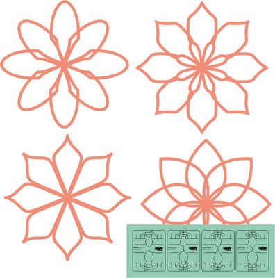 Sew Steady / Westalee Design Template Mini Spin-E-Fex Set 3-High Shank 4.5mm