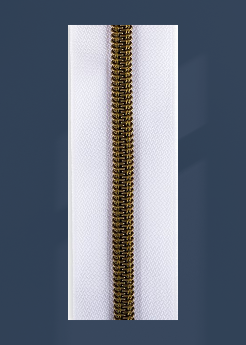 #3 Antique Brass Metallic Nylon Coil Continuous Zipper Roll - 3 Yds.