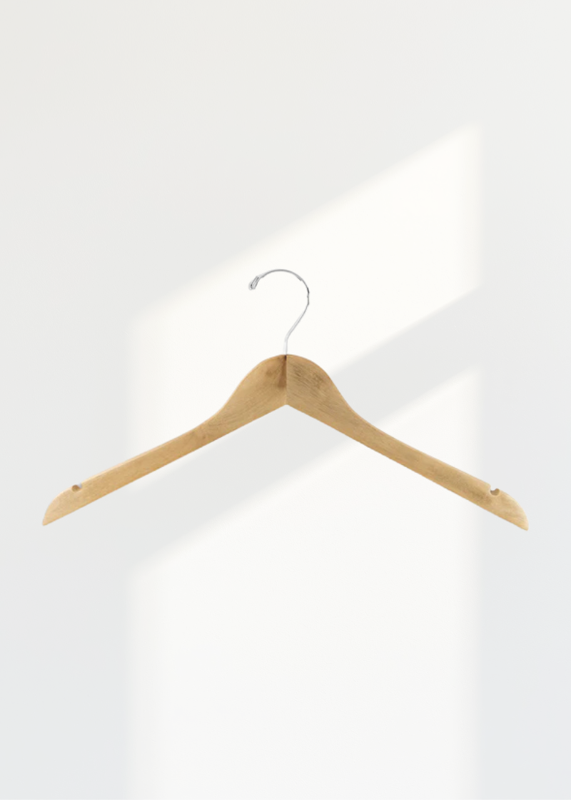 Wooden Hangers W/ Notches - 17" Length/ 4 1/4" Neck - 50/Pack