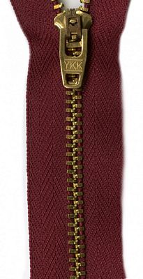art.1607 Ykk Jean 7" Burgundy 3/bx