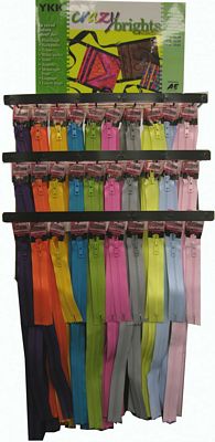 Ykk Crazy Brights Vislon Zipper Wire Display