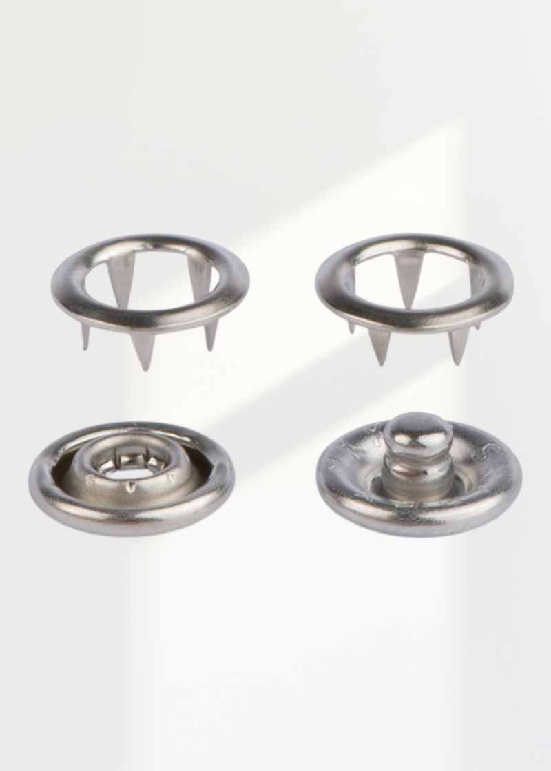 YKK Open Metal Prong Snaps - 3/8" - 16L - 12/Pack - Nickel