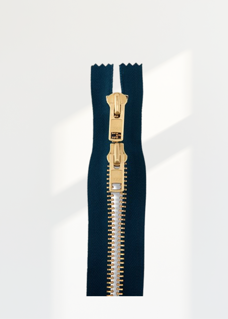 YKK #10 Brass Two-Way Non-Separating Coverall Zipper