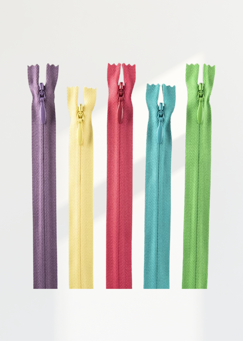 YKK #2 Invisible Nylon Non-Separating Assorted Pant / Skirt / Dress / Upholstery Fashion Color Zippers - 34/Pack