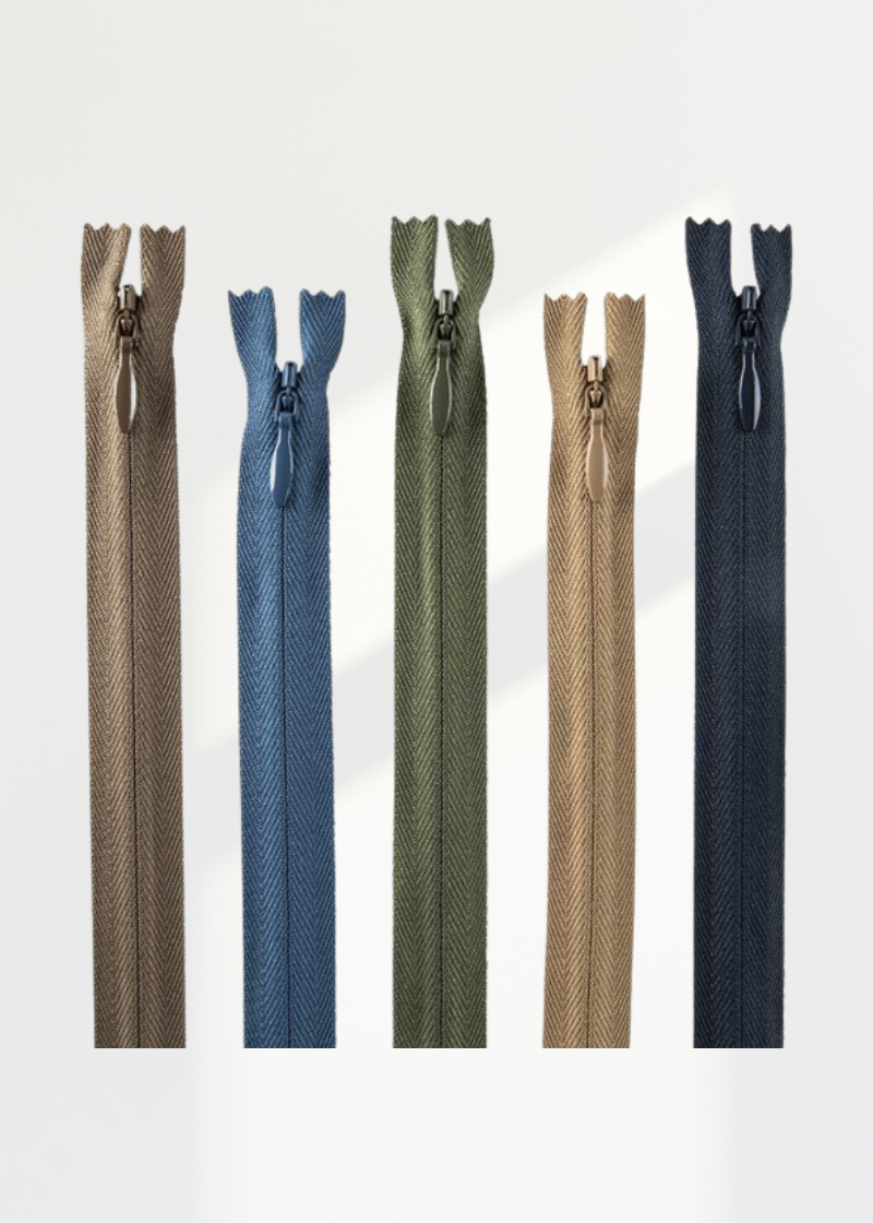 YKK #2 Invisible Nylon Non-Separating Assorted Pant / Skirt / Dress / Upholstery Standard Color Zippers - 28/Pack