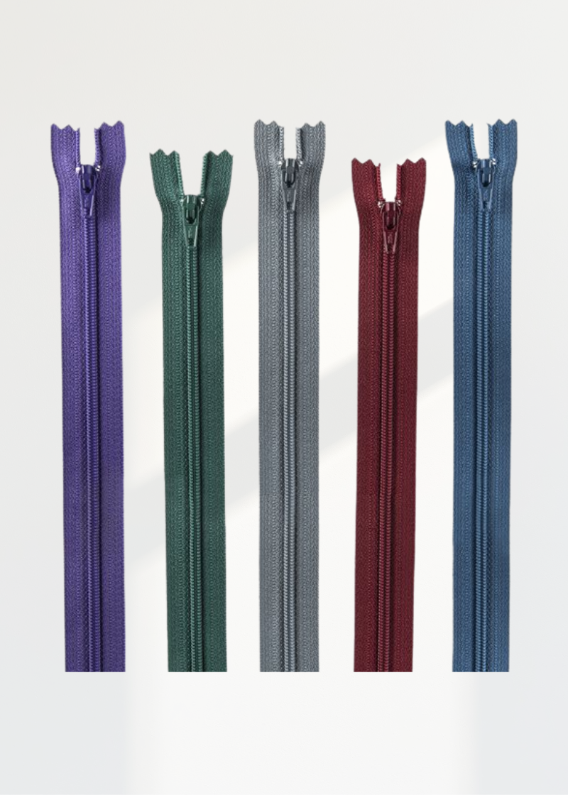YKK #3 Nylon Coil Non-Separating Assorted Pant / Skirt / Dress / Bag / Upholstery Standard Color Zippers - 28/Pack