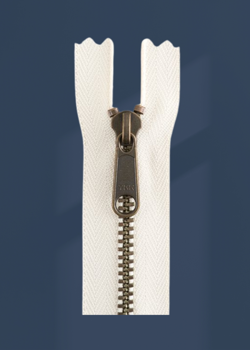 YKK #4.5 Antique Brass Long Pull Bag Zipper