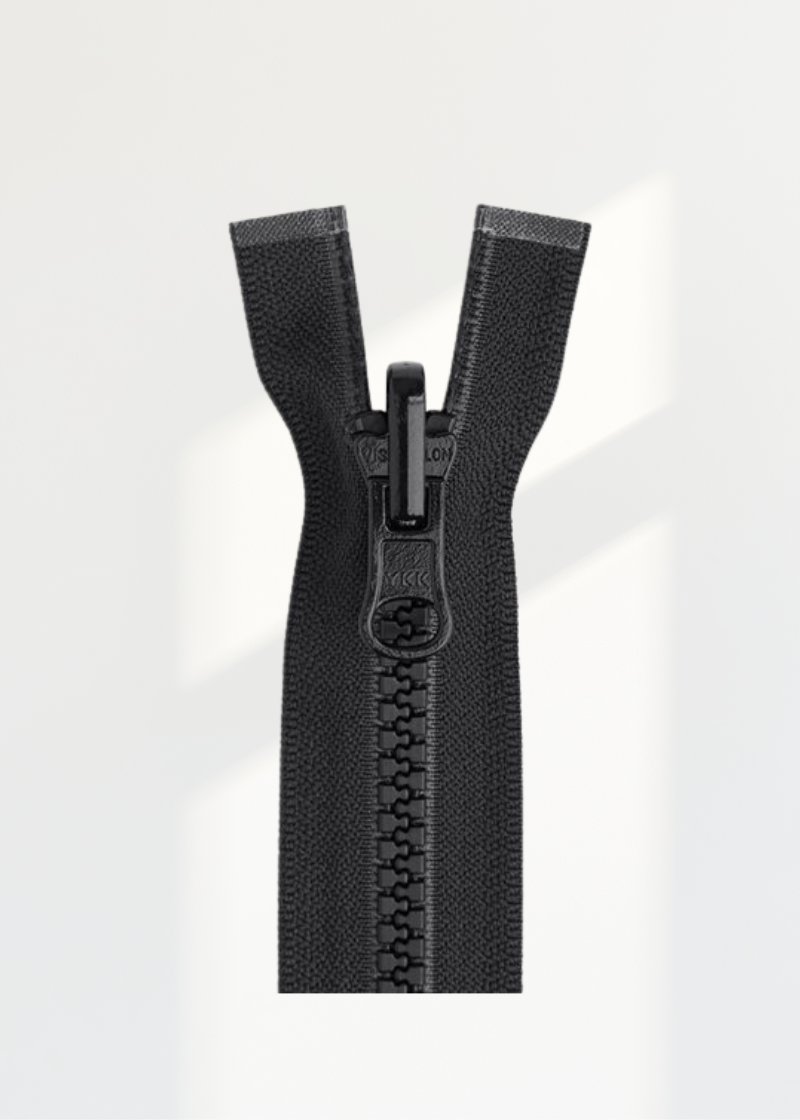 YKK #5 20" Molded Plastic Reversible Jacket Zipper - Black (580)
