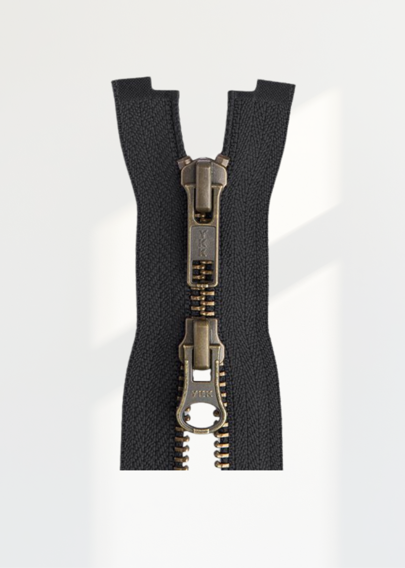 YKK #5 Antique Brass Two-Way Jacket Zipper