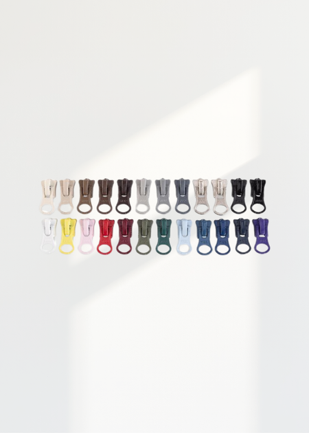 YKK #5 Molded Plastic Two-Way Jacket Bottom Slide Zipper Pulls - 24/Pack - Assorted Colors