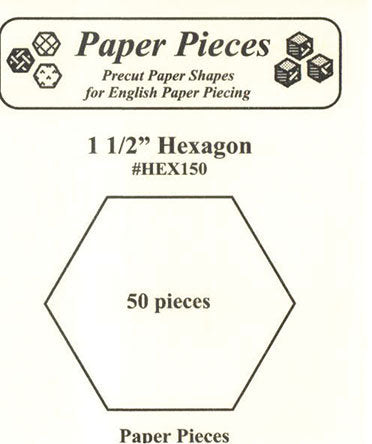 Paper Pieces Hexagon 1-1/2in 50 Pcs