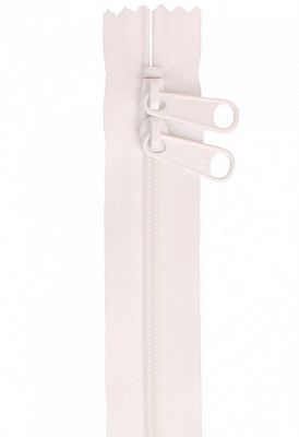 Patterns by Annie Handbag Zippers, 40 in Double Slide-White