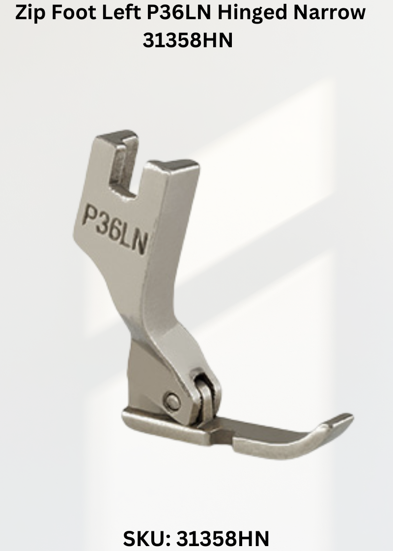 Zip Foot Left P36LN Hinged Narrow 31358HN for Juki Sewing Machines
