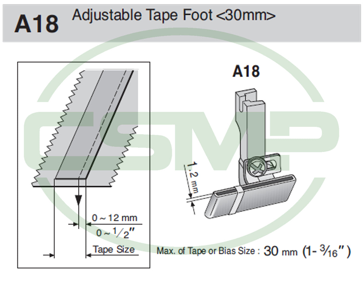 Suisei A18 Adjustable Tape Foot