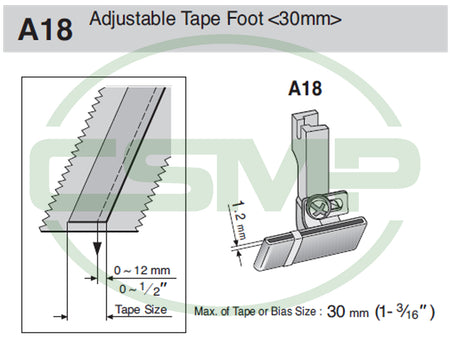 Suisei A18 Adjustable Tape Foot