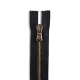 Italian Made High-Quality Finish #5 Antique Brass Standard Pull Bag Zipper