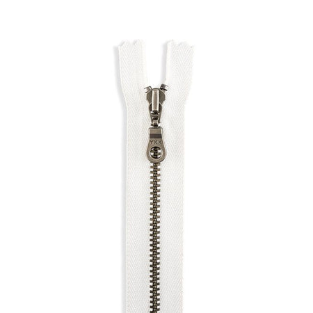 YKK #4.5 Antique Nickel Donut Pull Bag Zipper - Ivory