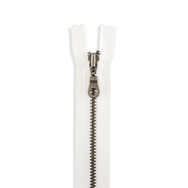 YKK #4.5 Antique Nickel Donut Pull Bag Zipper - Ivory