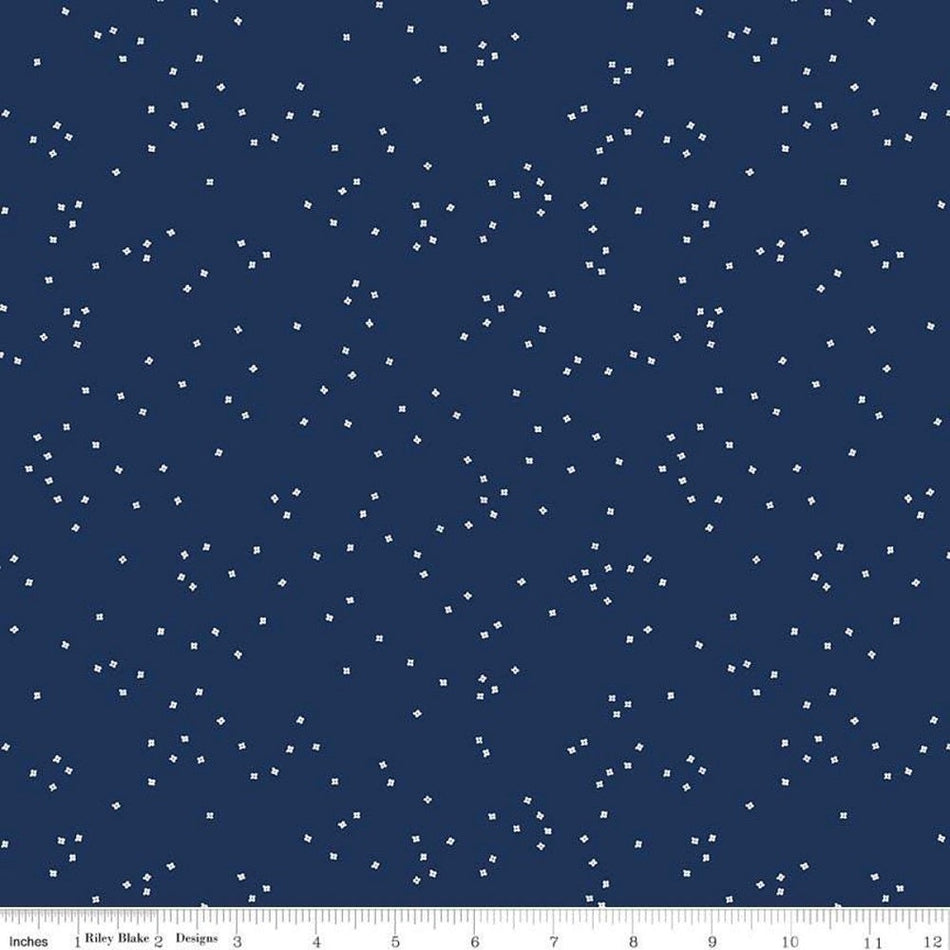 Blossom Fabric - Navy