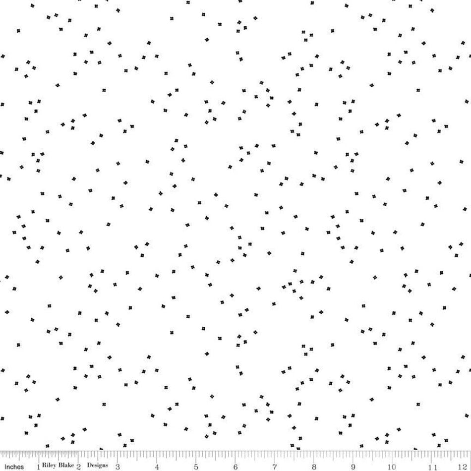 Blossom On White Black Fabric