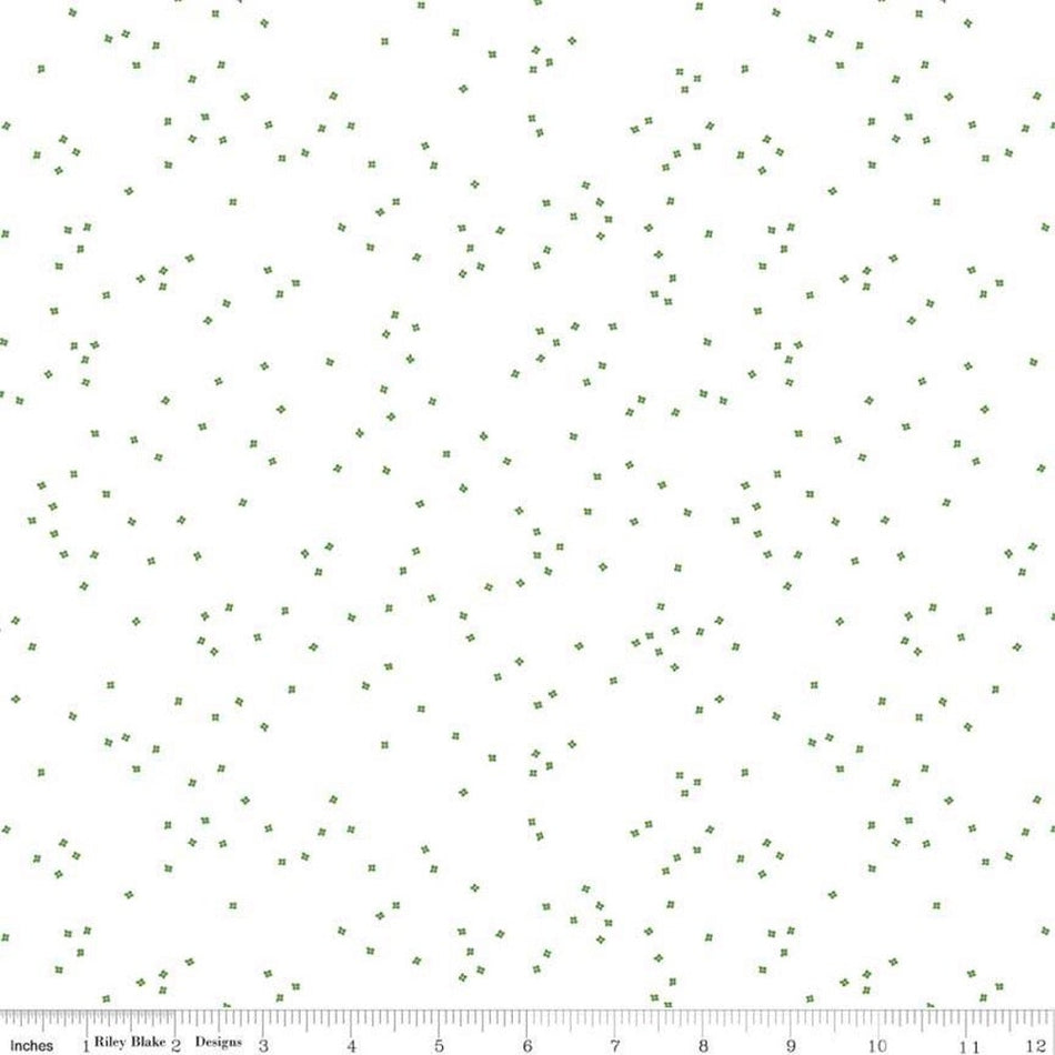 Blossom On White Clover Fabric