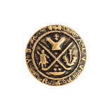 Coat of Arms Embossed Metal Blazer Buttons - 1 Dozen