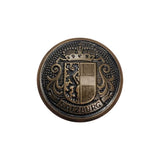 Premium Salzburg Crest Embossed Metal Blazer Buttons - 1 Dozen
