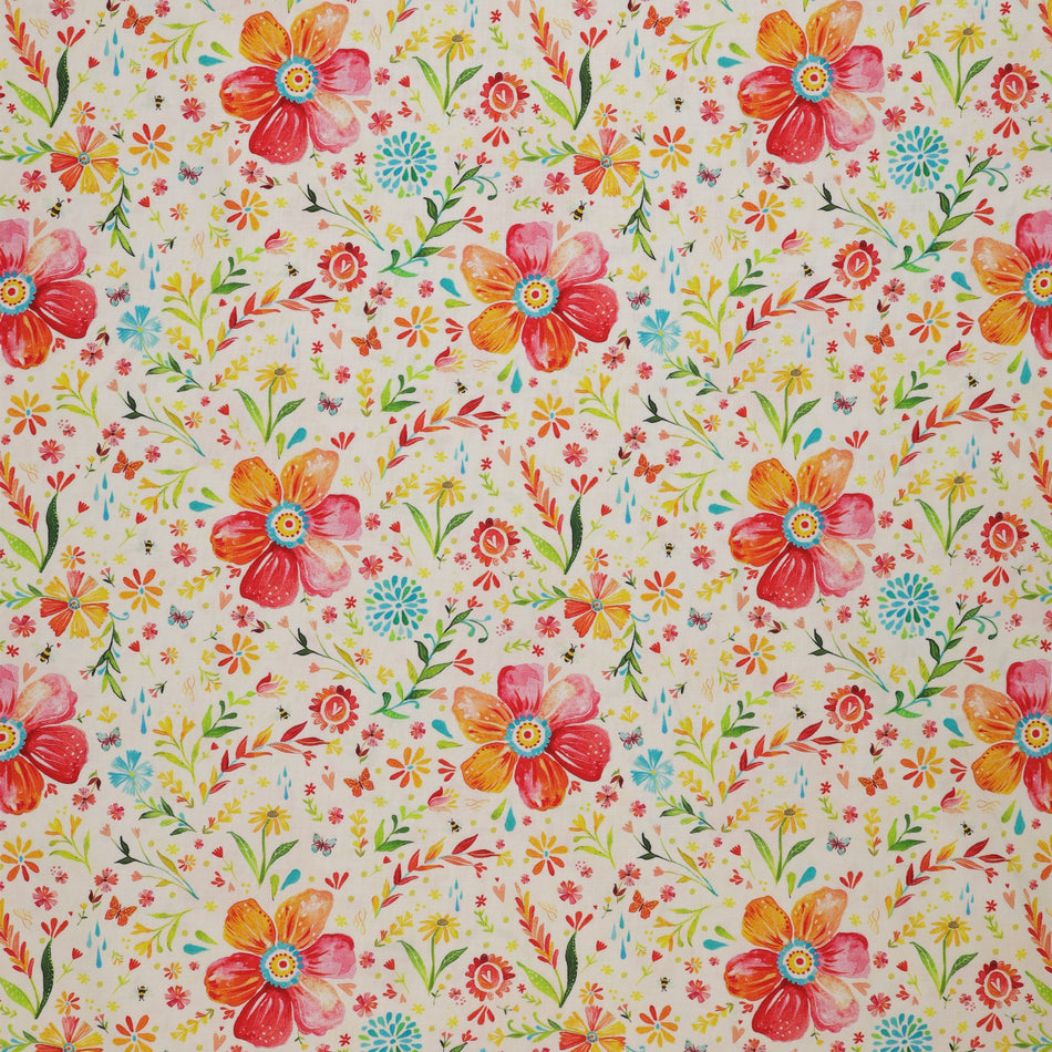 A Prairie Heart Fabric Collection - Posies White