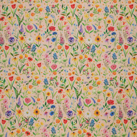 A Prairie Heart Fabric Collection - Meadow Flowers Pale Peach Jam