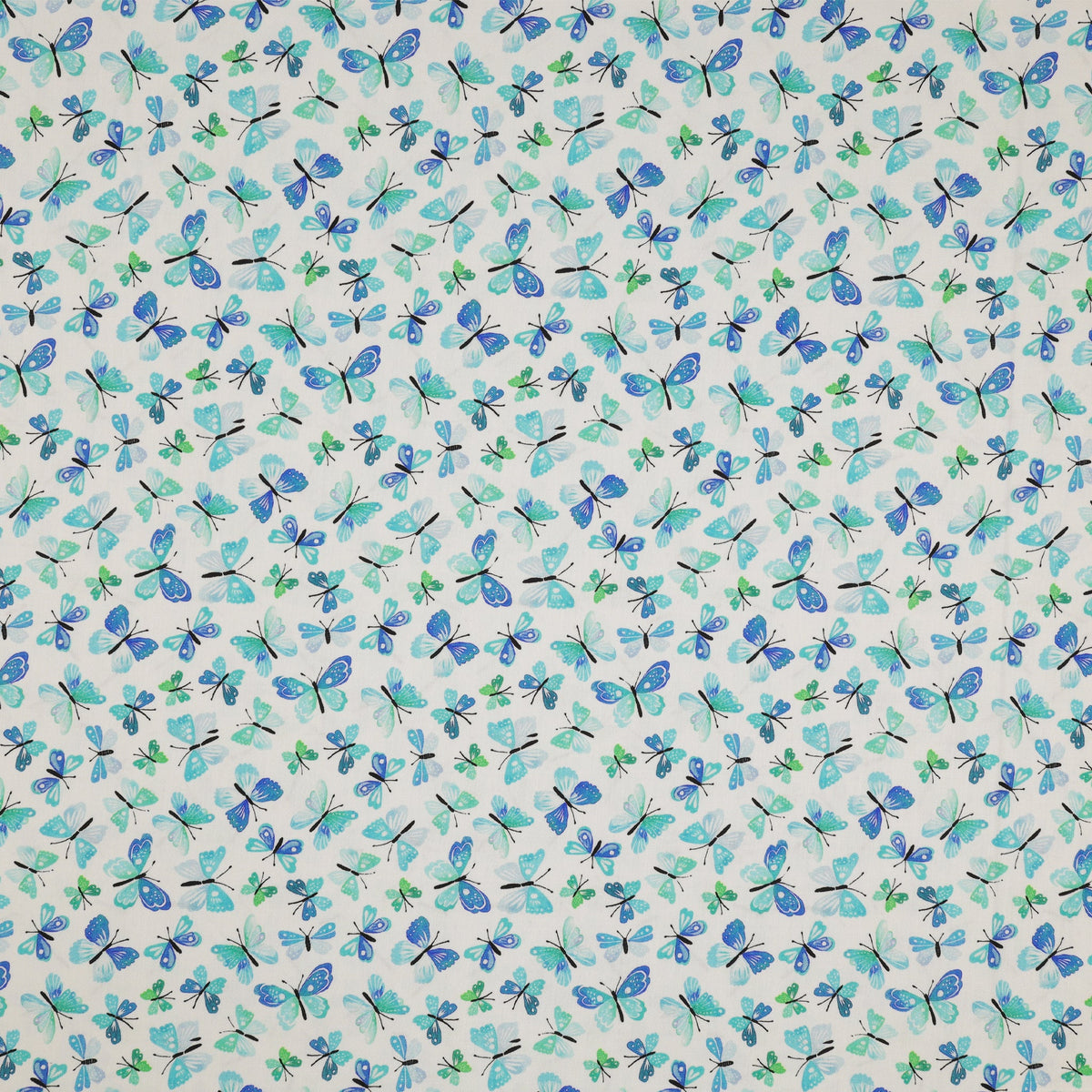 A Prairie Heart Fabric Collection - Rustic Flutter Teal/White