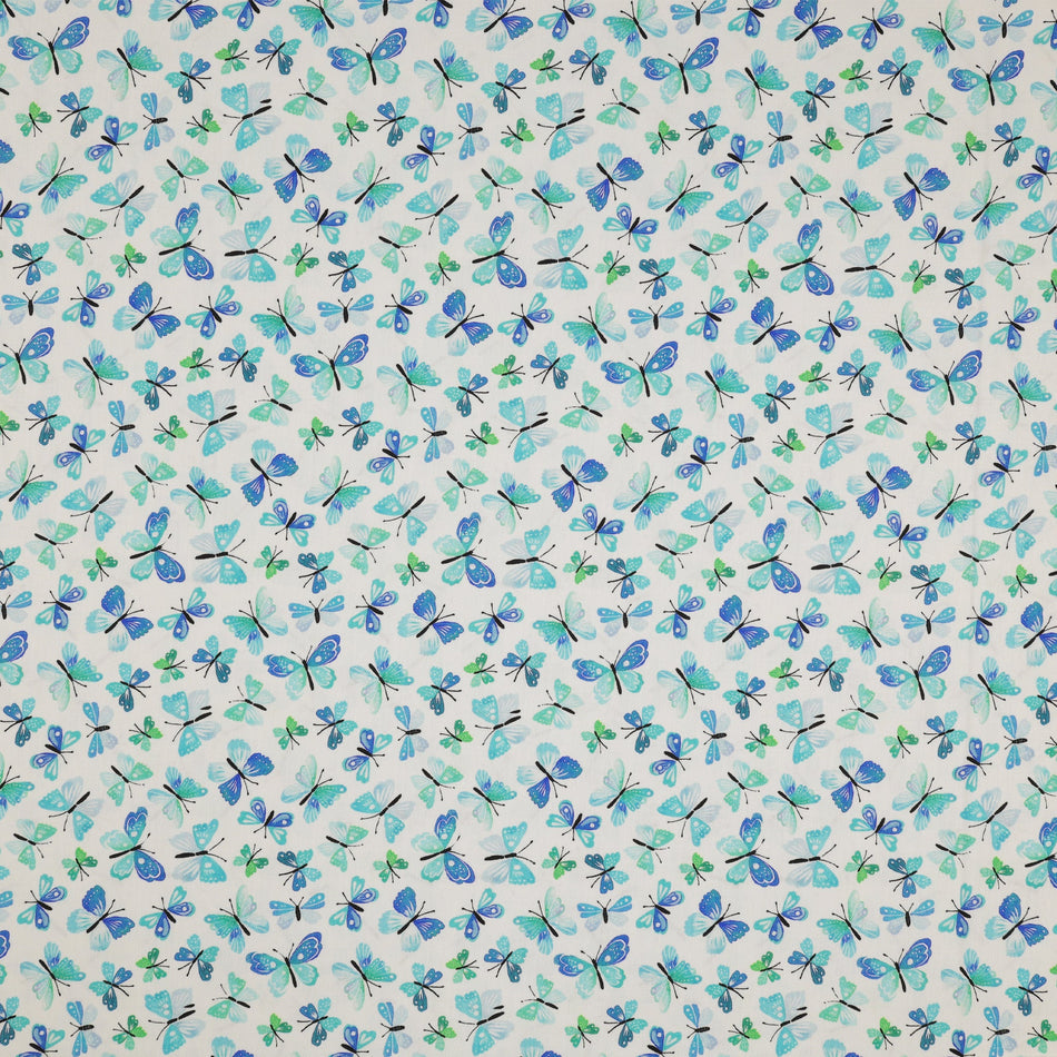 A Prairie Heart Fabric Collection - Rustic Flutter Teal/White