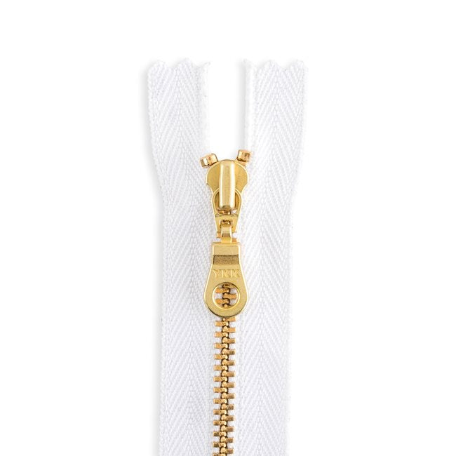 YKK #4.5 Brass Organic Cotton Donut Pull Bag Zipper - White