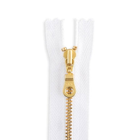 YKK #4.5 Brass Organic Cotton Donut Pull Bag Zipper - White