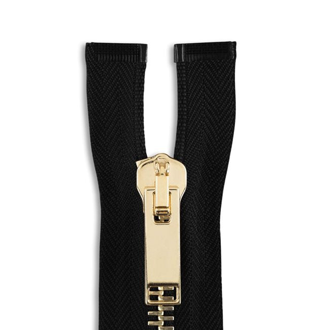 Italian Made High-Quality Finish #8 Brass Jacket Zipper