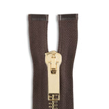 Italian Made High-Quality Finish #8 Brass Jacket Zipper
