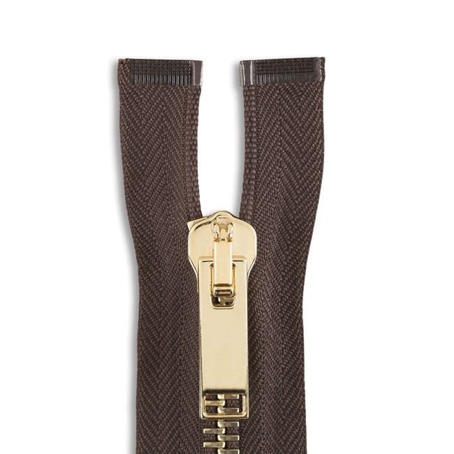 Italian Made High-Quality Finish #8 Brass Jacket Zipper