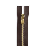 Italian Made High-Quality Finish #5 Brass Standard Pull Bag Zipper