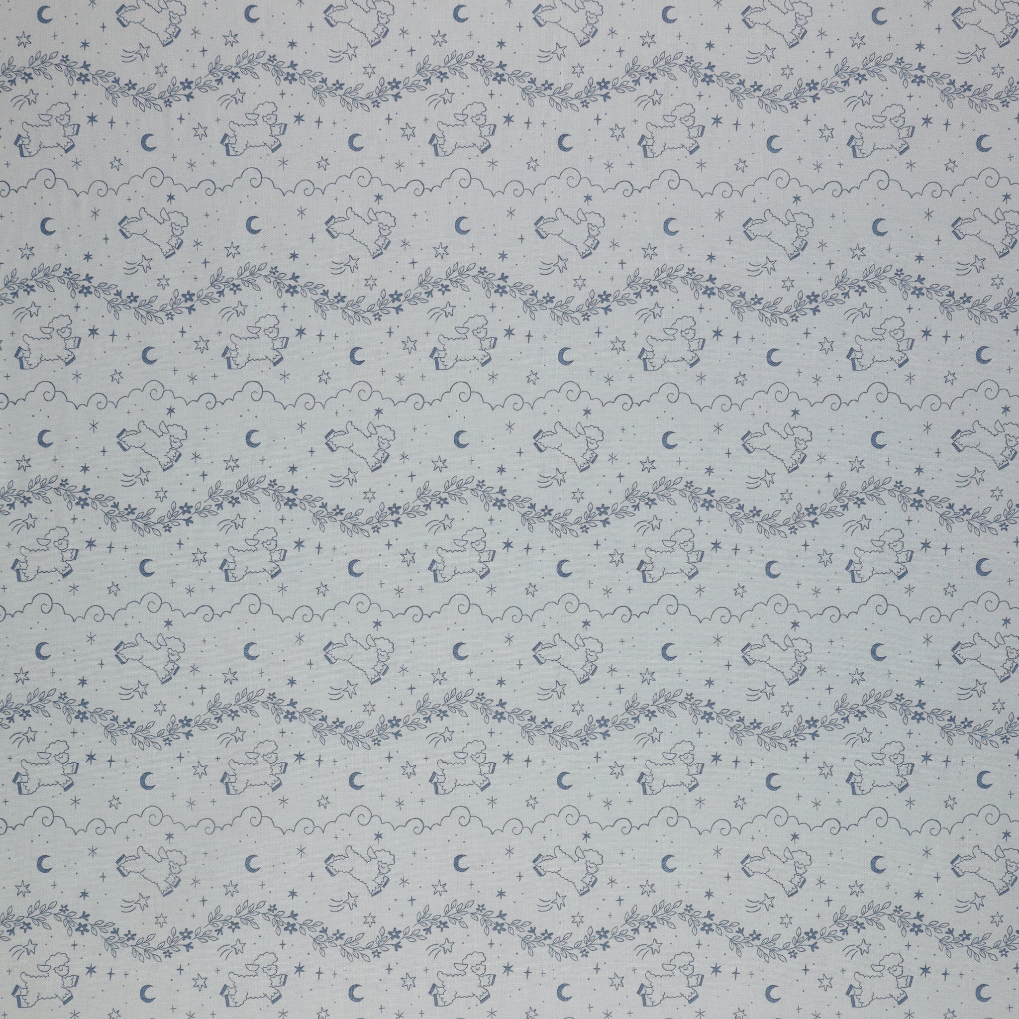 Twinkle Little Star Fabric Collection - Counting Sheep Blue
