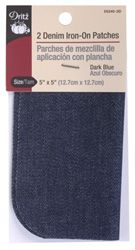 DENIM IRON-ON PATCHES, DK BLUE