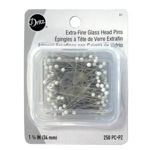 GLASS HEAD PINS 1-3/8"