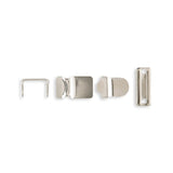 Metal 4-Part No-Sew Hook and Bar Closures for Pants - Nickel