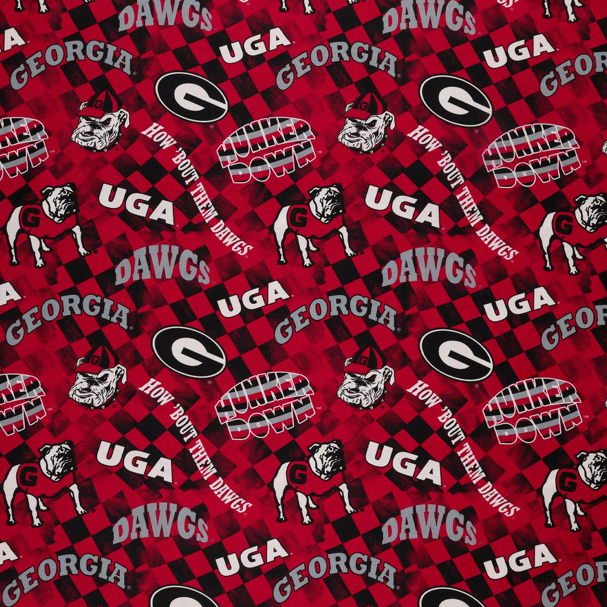 University of Georgia Allover Checker Fabric