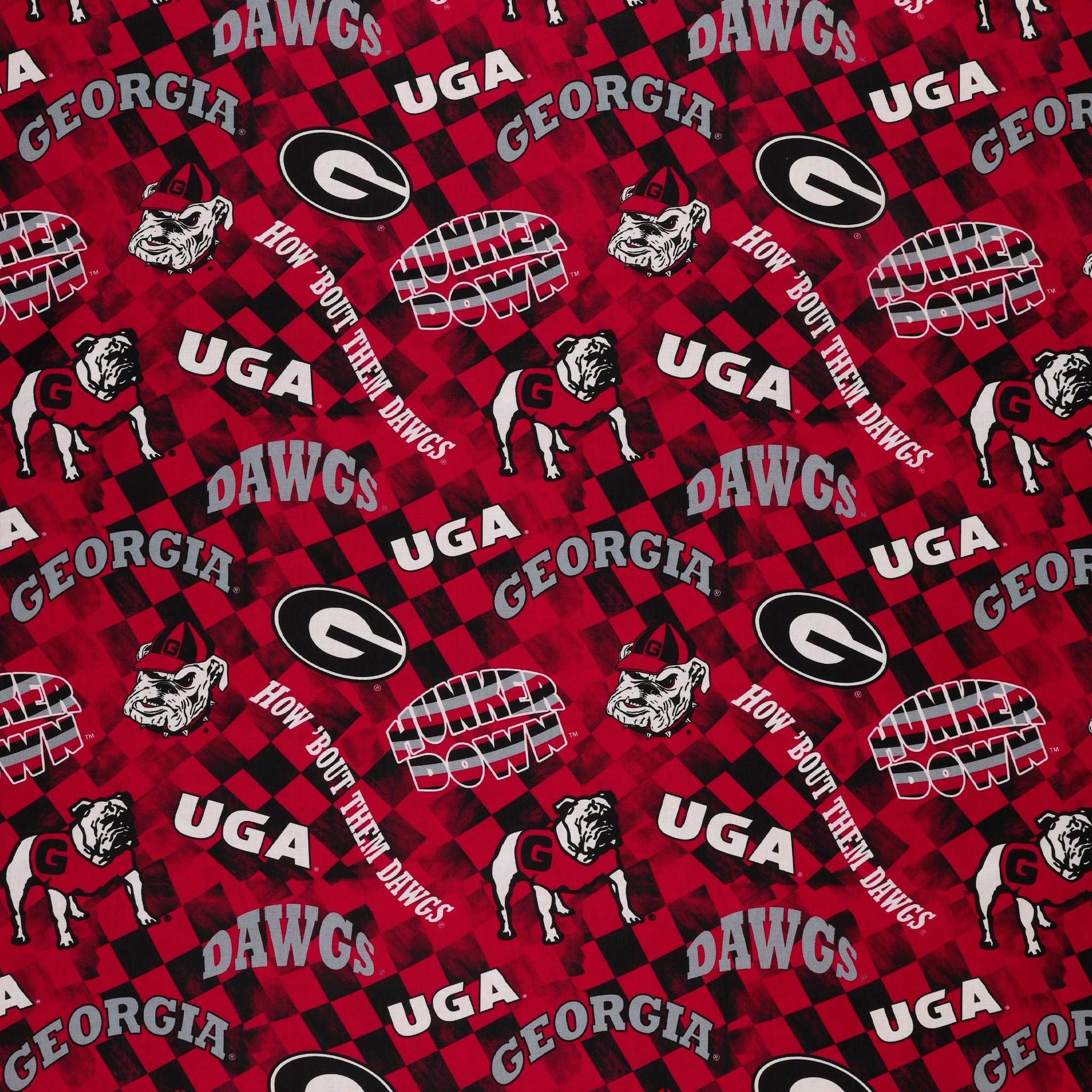 University of Georgia Allover Checker Fabric