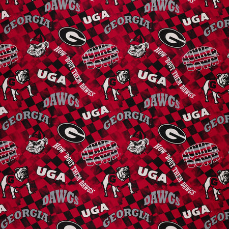 University of Georgia Allover Checker Fabric
