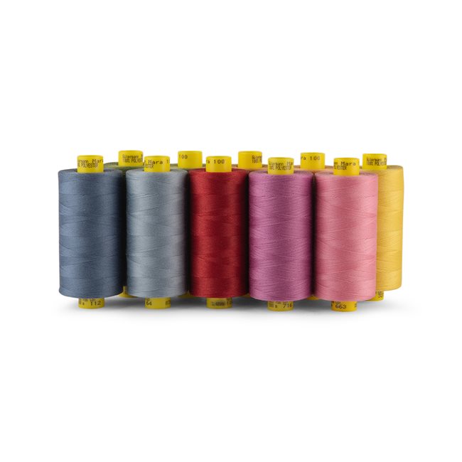 Gutermann Mara 100 All-Purpose Thread Set – Tex 30, 1,093 Yards Each, 10-Pack Multi-Color “Country Garden”
