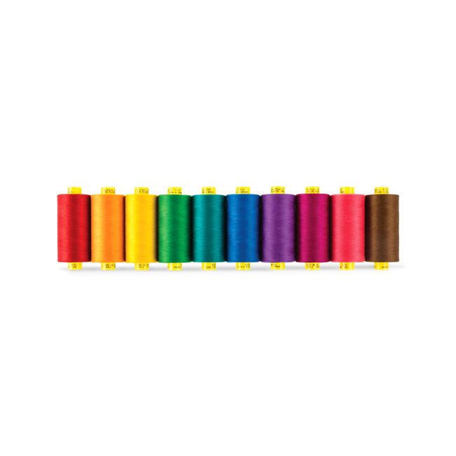 Gutermann Mara 100 Multi-Color Thread Set – Tex 30 – 1,093 Yds – 10 Spools – Vibrant