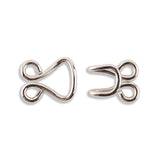 Large Hook & Eye Closures For Coats - 1/2" - 4 Sets/Pack - Nickel