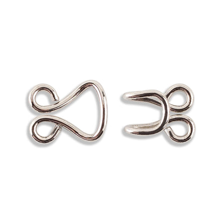 Large Hook & Eye Closures For Coats - 1/2" - 4 Sets/Pack - Nickel