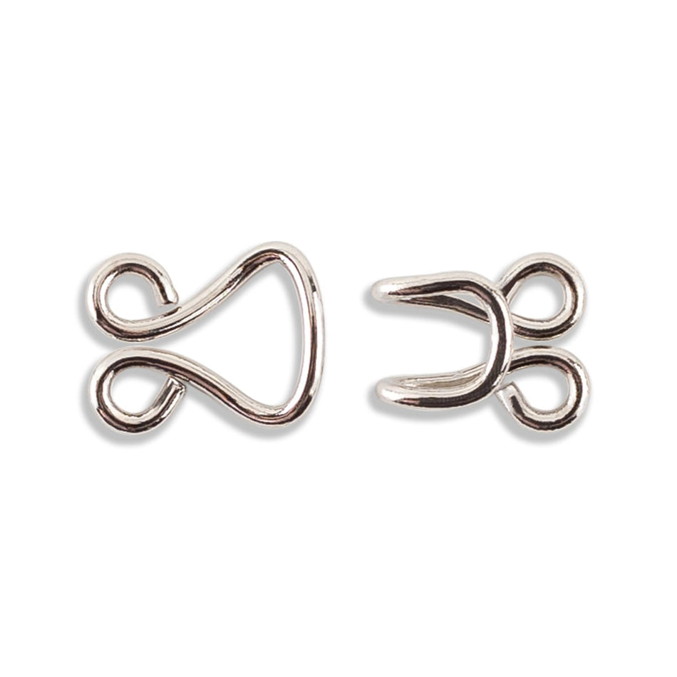 Large Hook & Eye Closures For Coats - 1/2" - 4 Sets/Pack - Nickel